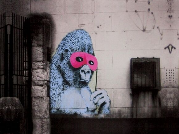 Gorilla with Pink Mask