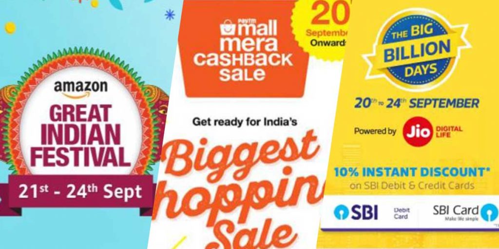 Flipkart, Amazon and PayTM September 2017 Sale Big Billion Day Great Indian Sale PayTM Mall Sale