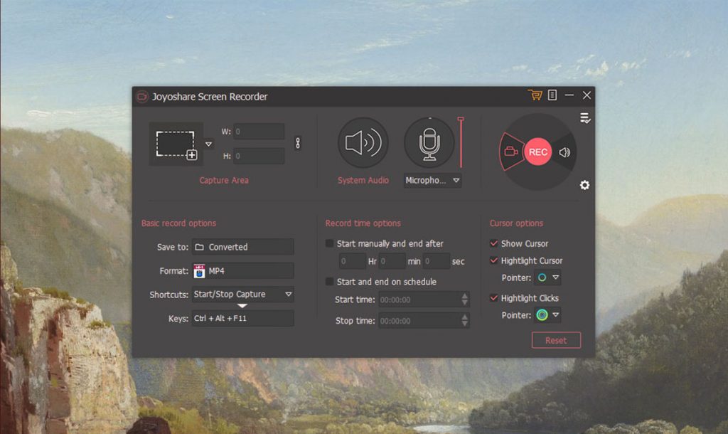 Joyshare Screen Recorder Software Settings