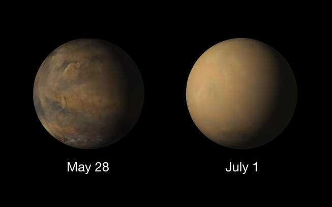 Colossal dust storm has engulfed the entire red planet in thick haze