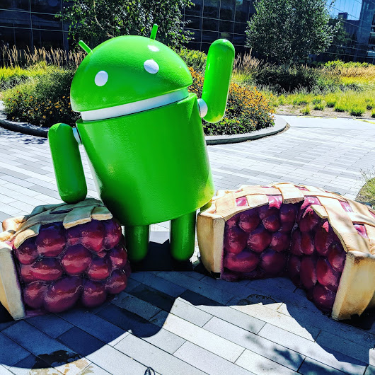 Android 9 Pie statue unveils at Google' Mountain View campus